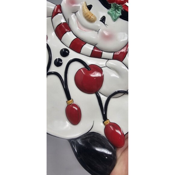 Fitz & Floyd Classics Hand Crafted Cheers Snowman Platter 10x8" - Picture 6 of 10